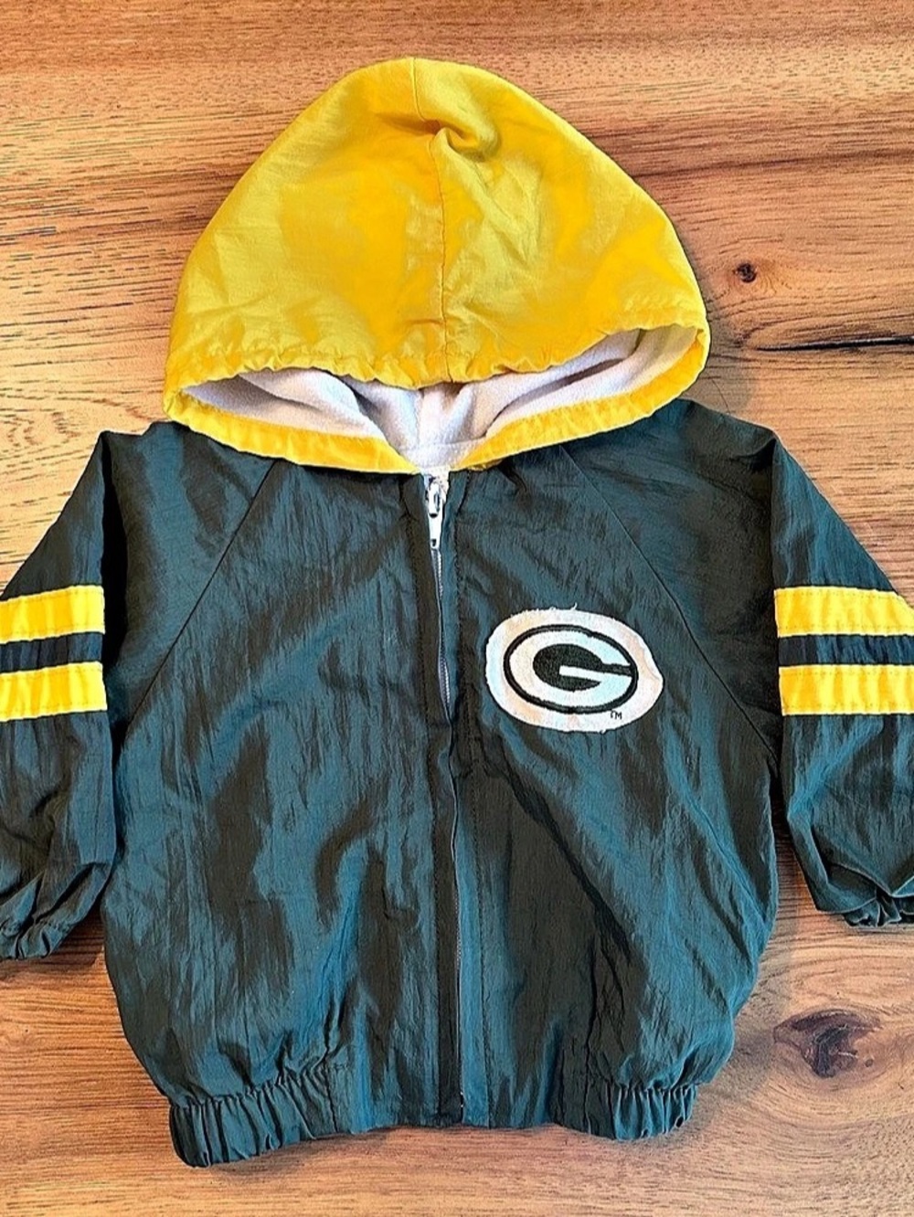 Vintage NFL Green Bay Packers Babyfair hooded jacket Green & Yellow 12 months